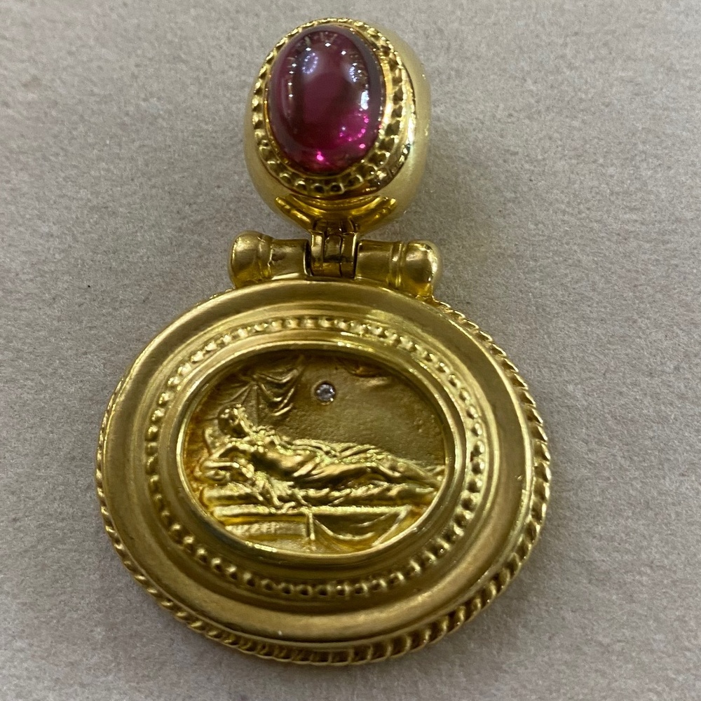 COPY - SeidenGang Athena Etruscan 18K Yellow Gold Diamond  and Pink.Tourmaline